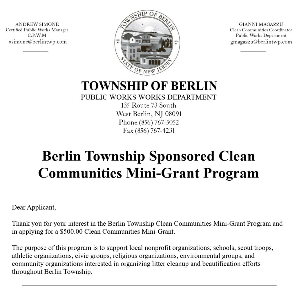 Clean Communities Mini Grant Application